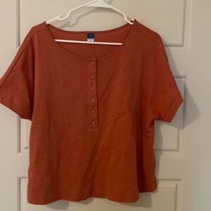 Short Sleeved Button Front Top